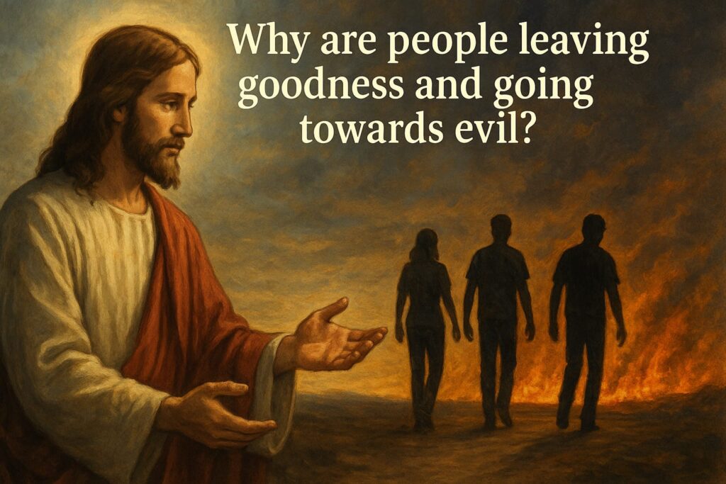 Why are people leaving goodness and going towards evil?